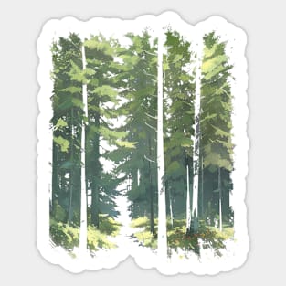 Happy Green Wild Forest Sticker